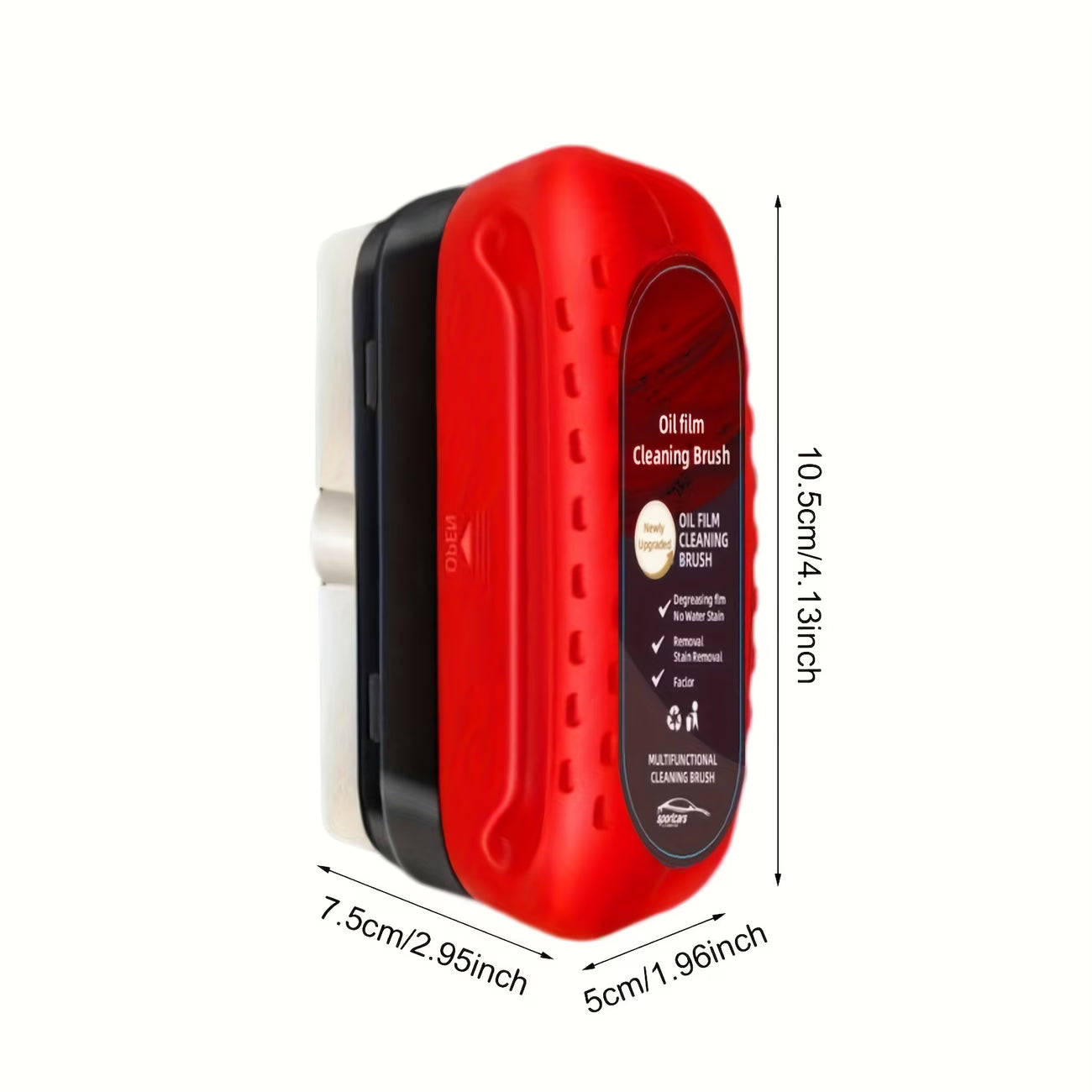 Glass Oil Film Cleaner | Windshield Cleaning Brush with Liquid Dispenser