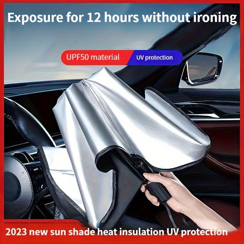 Portable Car Sunshade Umbrella – Windshield Sun Protection and Heat Insulation Cover with Storage Bag for Cars, SUVs, and RVs